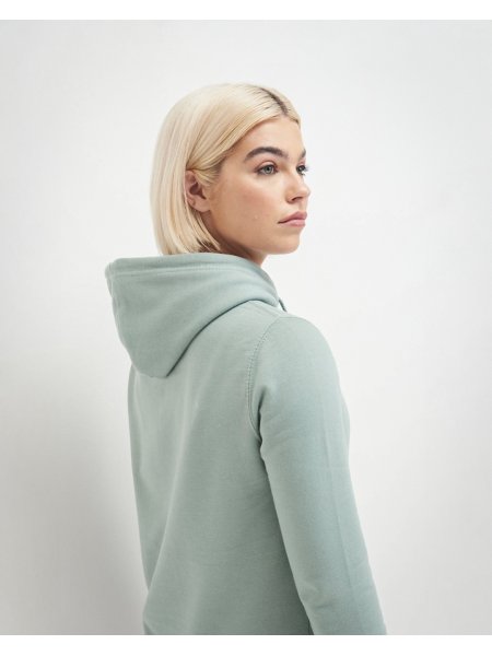 mannequin femme de dos portant le sweat JH001F couleur dusty green mannequin femme de dos portant le sweat JH001F couleur dusty green