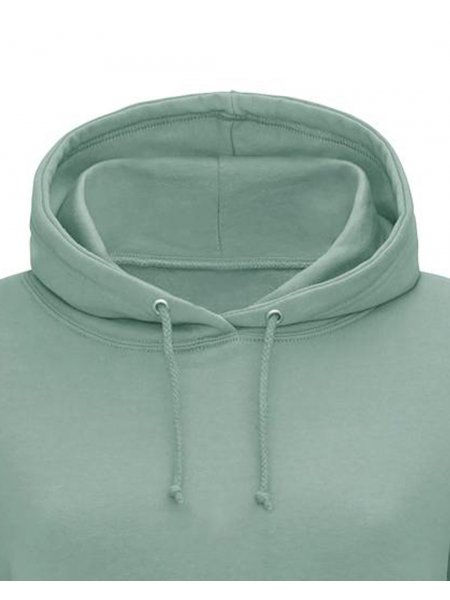 Zoom sur le col du sweat JH001F couleur dusty green Zoom sur le col du sweat JH001F couleur dusty green
