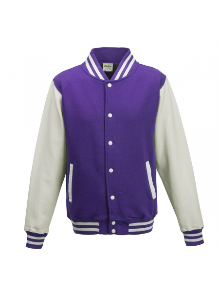 Veste Teddy personnalisée - manches contrastées Purple / White