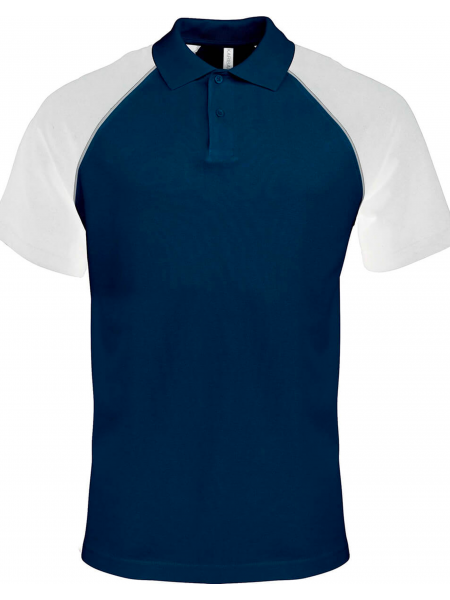 Polo baseball à personnaliser Navy / White