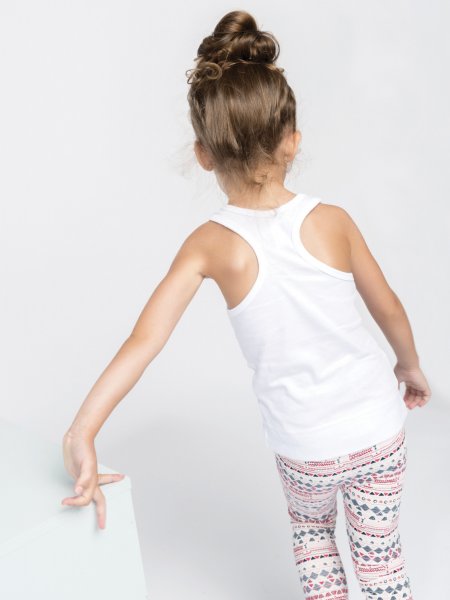 Dos style nageur du débardeur pour petite fille K362 en coloris White