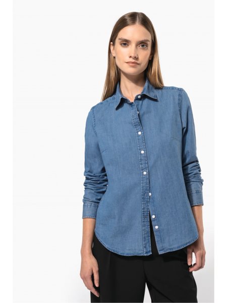 Chemise en jean pour femme K509 portee, vue de face