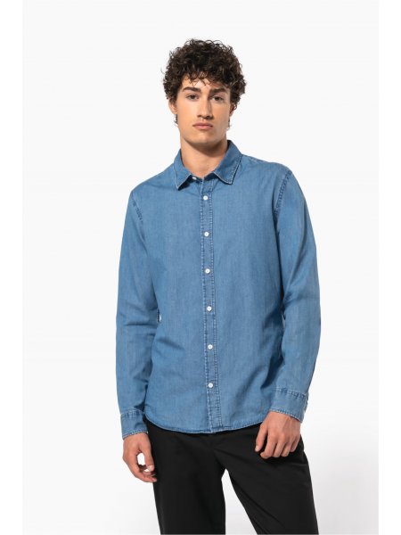 Chemise en jean pour homme K512 portee, vue de face Chemise en jean pour homme K512 portee, vue de face