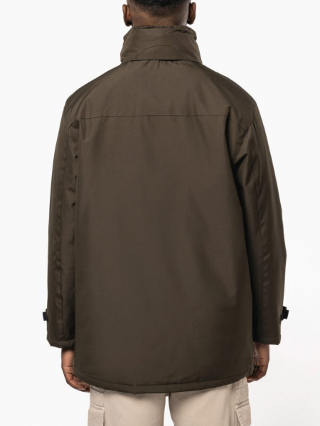 mannequin homme de dos portant la Parka doublure matelassée à personnaliser