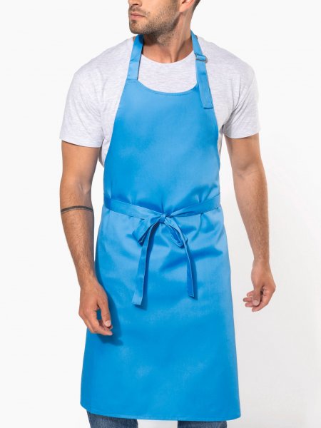 mannequin homme de face portant le Tablier polycoton sans poche personnalisable
