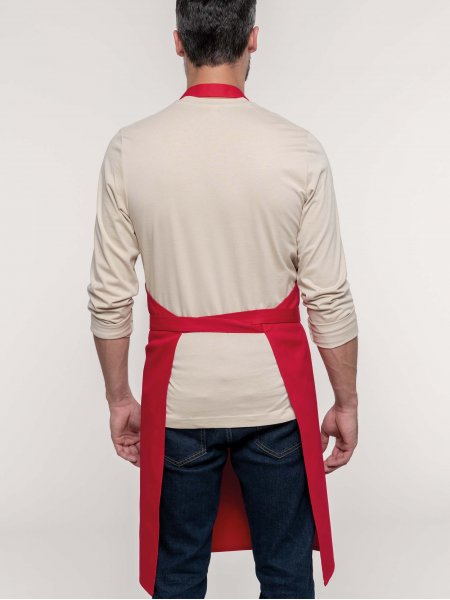 Dos du tablier de cuisine K885 rouge