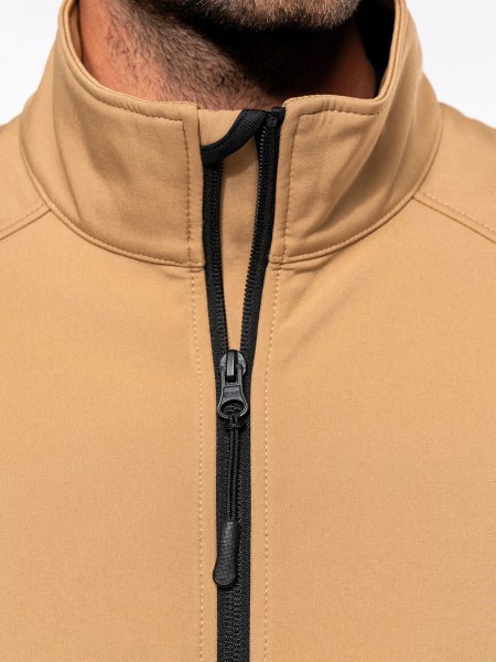Col de la veste softshell K401 Col de la veste softshell 3 couches personnalisable K401 en coloris Camel