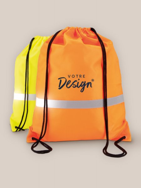 Sac à dos fluo haute visibilité Kimood KI0109 Fluorescent Orange personnalisé avec votre design