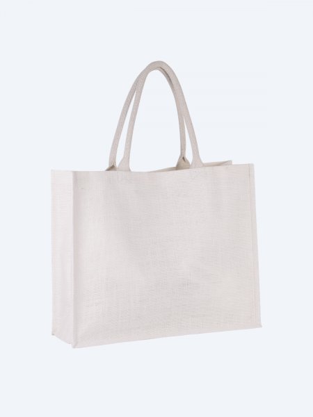 Sac de plage en jute personnalisable White