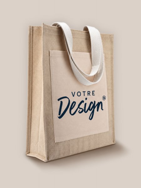 Sac shopping en toile de jute KI0221 personnalisé avec votre design Sac shopping en toile de jute KI0221 personnalisé avec votre design