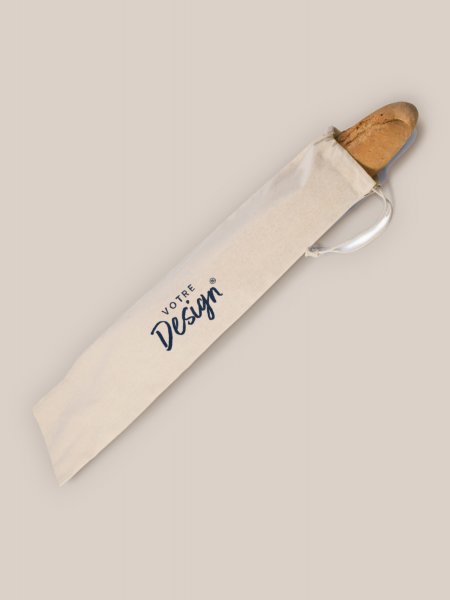 Sac à baguette en coton Kimood KI0265 Natural personnalisé avec votre design Sac à baguette en coton Kimood KI0265 Natural personnalisé avec votre design