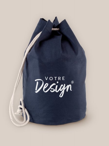 Sac marin en coton avec cordon KI0629 Navy personnalisé avec votre design sur la face avant