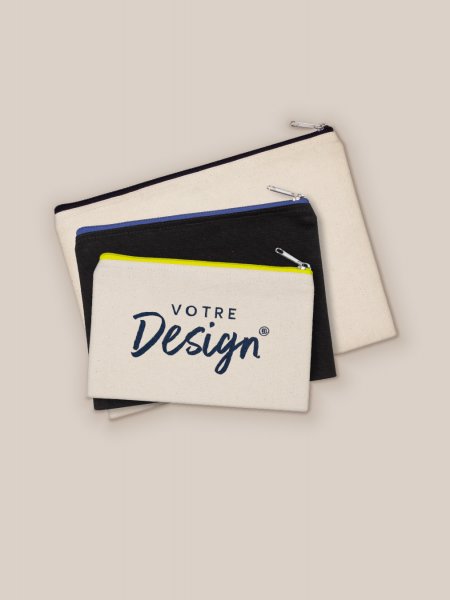Pochette en coton personnalisable KI07XX, lot de 3 tailles, personnalisée avec votre design Pochette en coton personnalisable KI07XX, lot de 3 tailles, personnalisée avec votre design