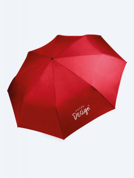 Mini parapluie pliable personnalisable KI2010 rouge Mini parapluie pliable KI2010 personnalisable rouge, marquage votre design sur un pan