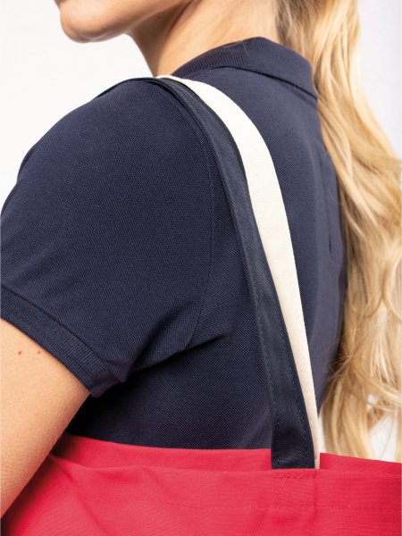 Zoom sur les anses colorées du tote bag KI3205 fabriqué en France Zoom sur les anses colorées du tote bag KI3205 fabriqué en France