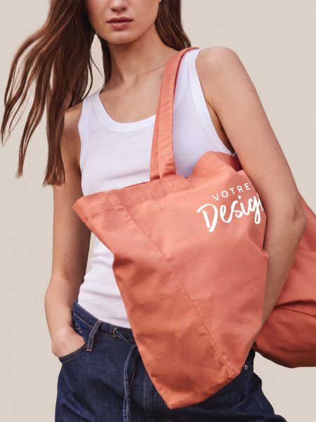 Sac shopping KI3212 personnalisé avec votre design, porté