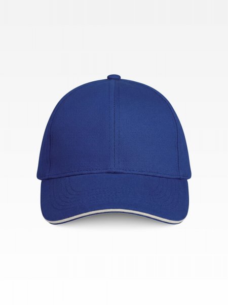 ORLANDO KIDS - Casquette enfant 6 panneaux KP042 Royal Blue / White personnalisable, vue de face