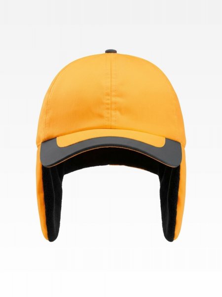 Casquette hiver fluorescente - 6 panneaux KP122 Fluorescent Orange personnalisable, vue de face