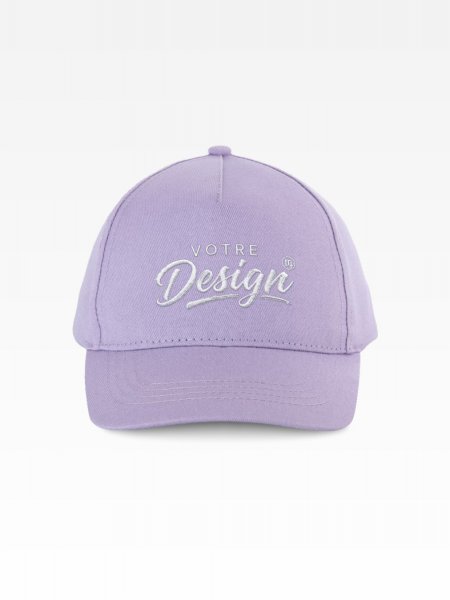 Exemple de marquage personnalisé sur la casquette enfant en coton - 5 panneaux KP149