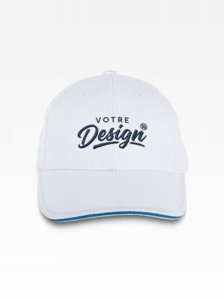 Exemple de marquage personnalisé sur la casquette Sport en maille piquée KP207 Exemple de marquage personnalisé sur la casquette Sport en maille piquée KP207