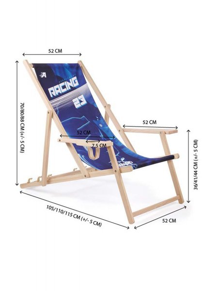 Chaise longue avec porte-gobelet et housse amovible personnalisable MCHA02 dimensions