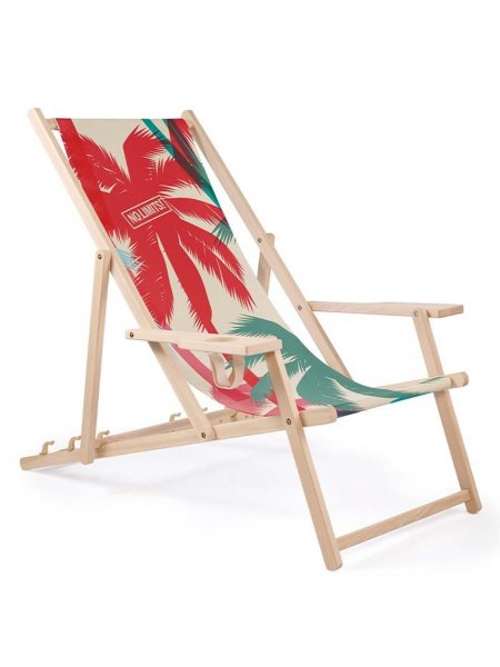 Chaise longue avec porte-gobelet et housse amovible personnalisable MCHA02 vue de côté