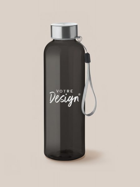 Bouteille en RPET 500 ml MO9910 noire personnalisée avec votre design