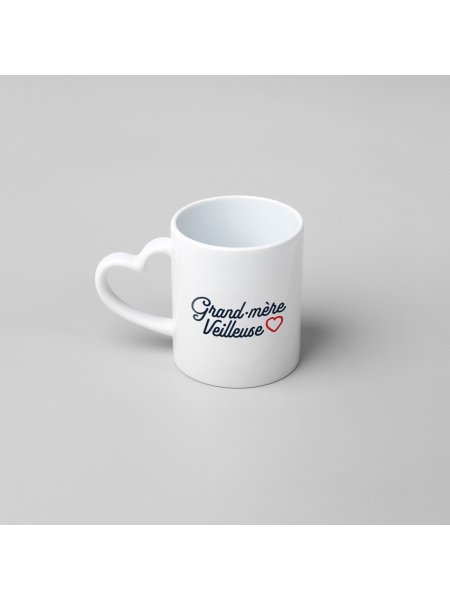 Mug coeur Grand-mère veilleuse Blanc