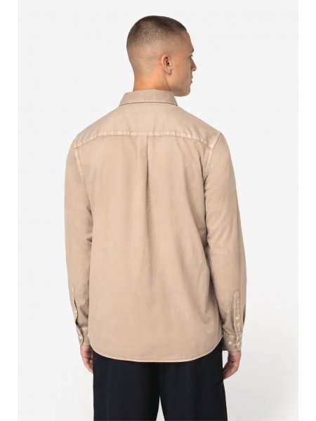 Dos de la chemise en coton bio delave pour homme NS502