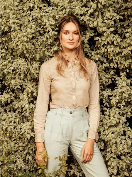 Chemise pour femme en coton bio NS503 en coloris Linen Chemise pour femme en coton bio NS503 en coloris Linen