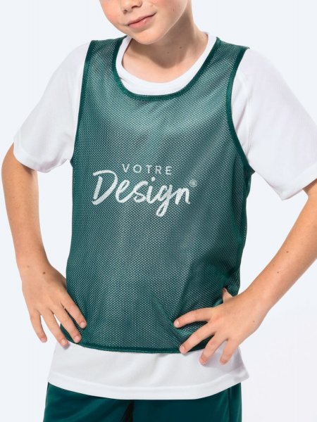 Chasuble réversible enfant PA048 personnalisée avec votre design sur la poitrine Chasuble réversible enfant PA048 personnalisée avec votre design sur la poitrine