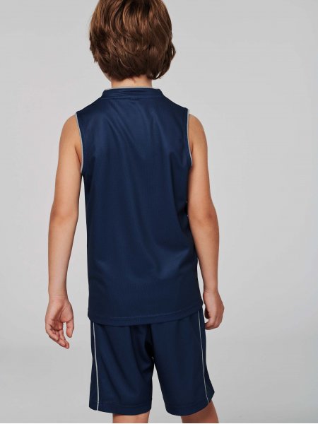 Dos du short de basket personnalisable pour enfant PA161 en coloris Sporty Navy