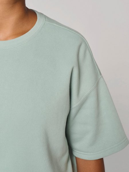 zoom sur la manche du Sweat-shirt crop à manches courtes col rond femme personnalisable