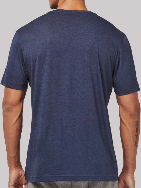 Dos du tee-shirt de sport triblend PA4011 en coloris French Navy Heather Dos du tee-shirt de sport triblend PA4011 en coloris French Navy Heather