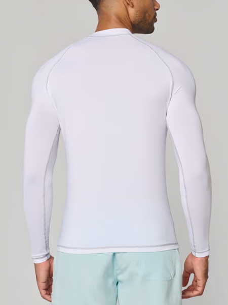 T-shirt technique à manches longues avec protection anti-UV unisexe PA4017 vu de dos en coloris blanc