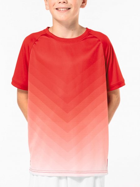 mannequin enfant garçon de face portant le Maillot multisport polyester sublimé enfant personnalisable