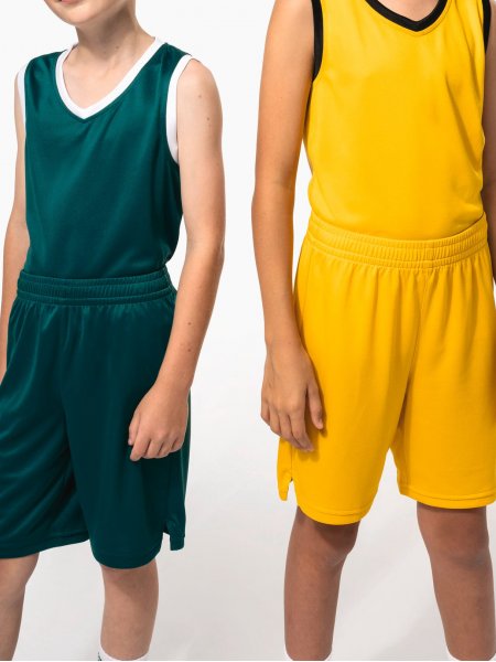 deux mannequins enfants de face portant le Short de basket-ball enfant personnalisable 
