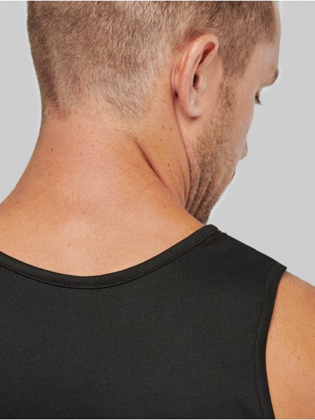 Dos du débardeur de sport pour homme PA441 en coloris Black Dos du débardeur de sport pour homme PA441 en coloris Black