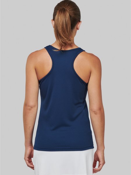 Dos du débardeur de sport pour femme PA442 en coloris Sporty Navy Dos du débardeur de sport pour femme PA442 en coloris Sporty Navy