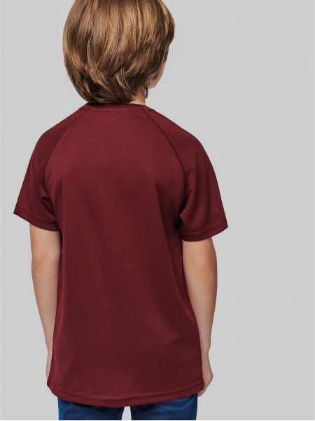 Dos du tee shirt de sport pour enfant PA445 en coloris Wine Dos du tee shirt de sport pour enfant PA445 en coloris Wine