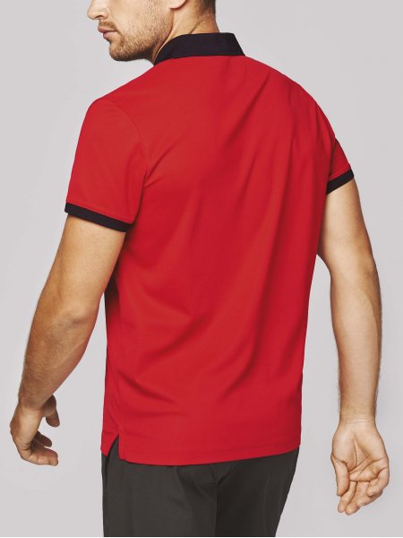 Dos du polo personnalisable PA489 en coloris Red / Black