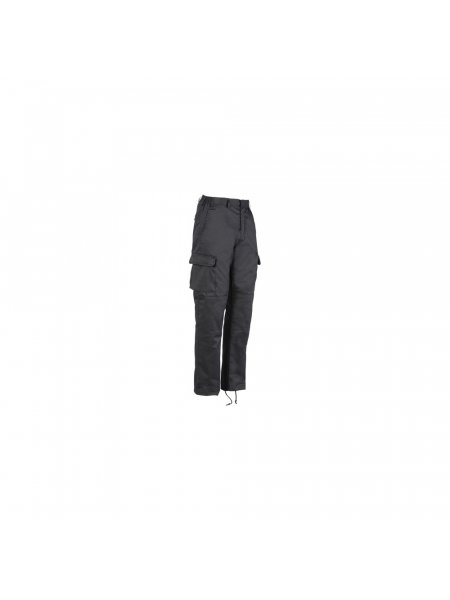 Pantalon polycoton Idaho noir, six poches, bas à lacets