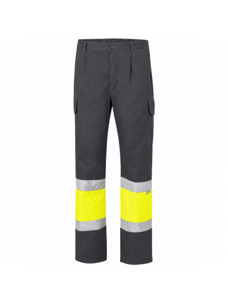 Pantalon bicolore haute visibilité Grey / Yellow