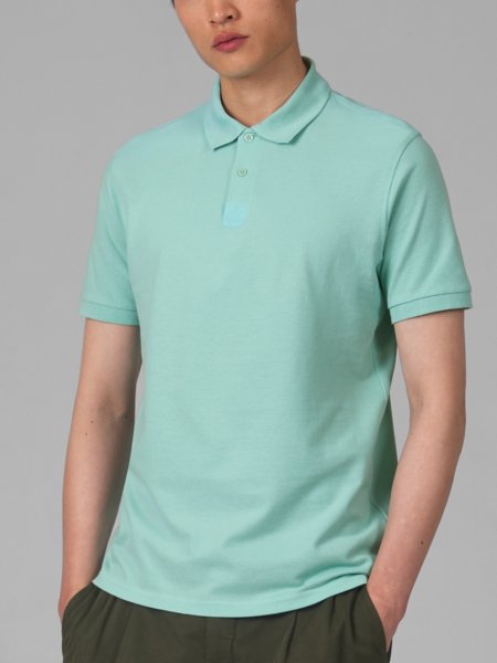 Polo homme bio en coloris Millenial Mint Polo homme bio en coloris Millenial Mint