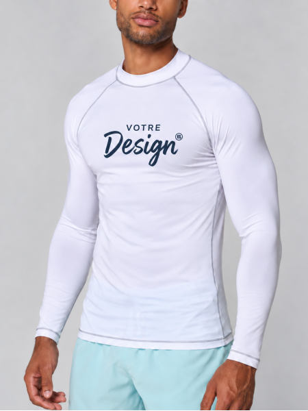 T-shirt technique à manches longues avec protection anti-UV unisexe PA4017 vu de l'avant  en coloris blanc