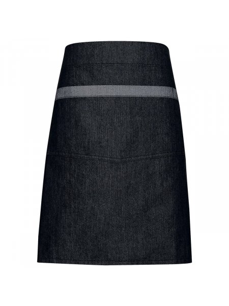 Tablier denim mi-court à personnaliser Black Denim