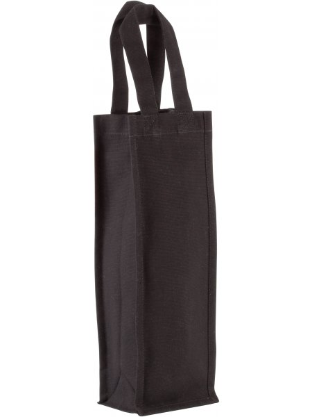 Sac porte bouteille en coton à personnaliser Black