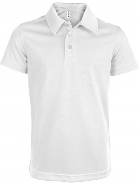Polo sport manches courtes enfant White