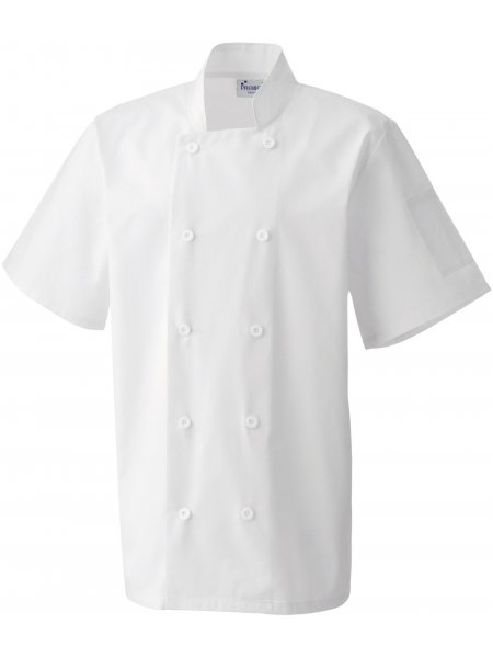 Veste de cuisinier manches courtes à personnaliser White
