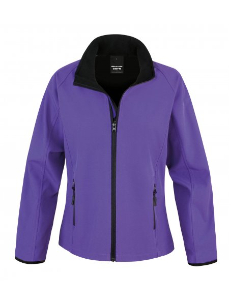 Veste Softshell femme 2 couches pas chère à personnaliser Purple / Black